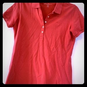 Eddie Bauer pique polo, light red
